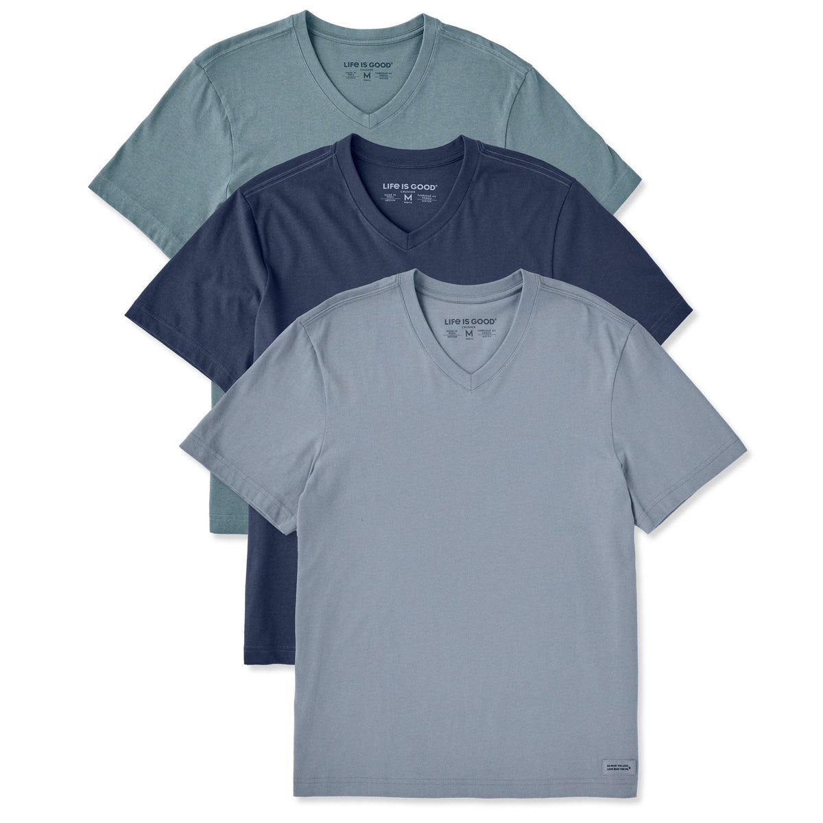 Mens Solid 3-Pack Short Sleeve Crusher Vee Multi 1 product image 1