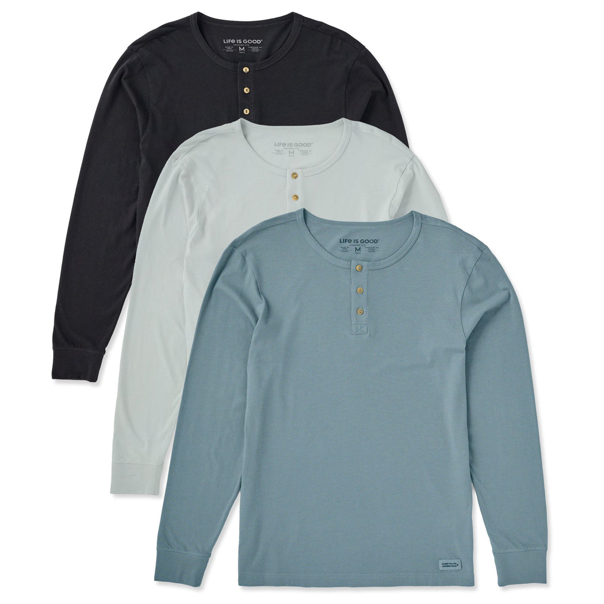 Mens Solid 3-Pack Long Sleeve Crusher-LITE Slim Fit Henley product image 1