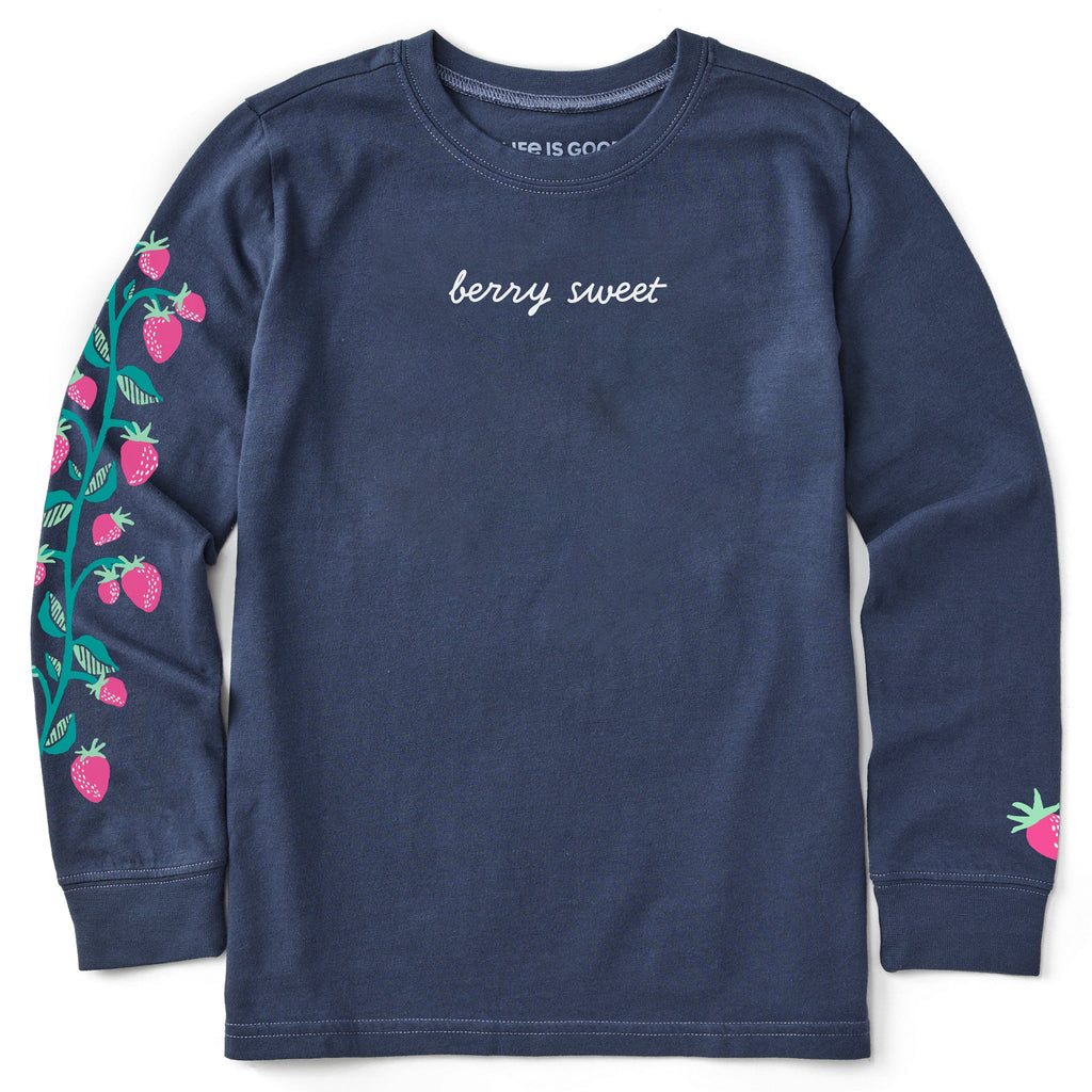 Kids Sweet Strawberries Long Sleeve Crusher Tee product image 1