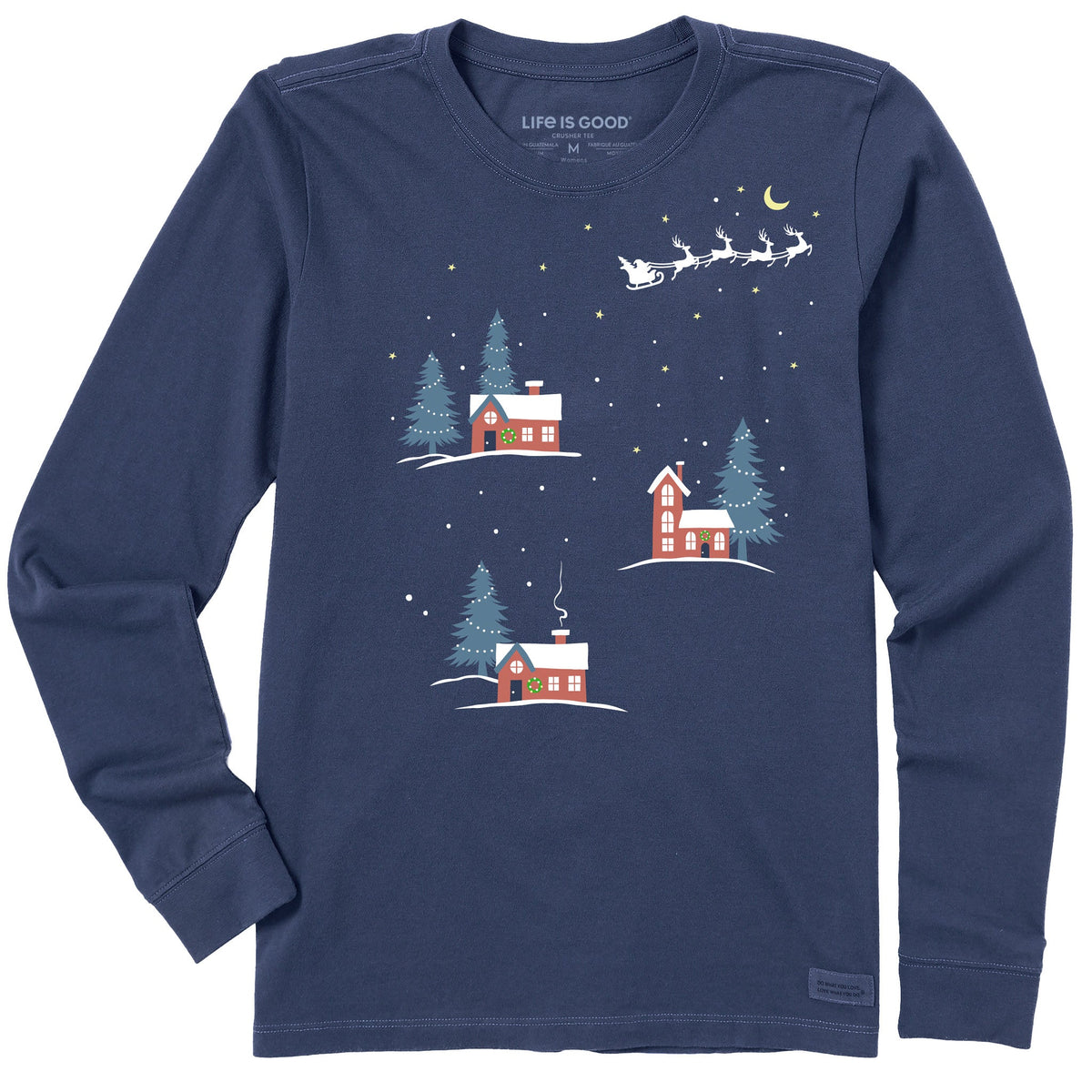 Women's Christmas Eve Village Long Sleeve Crusher Tee product image 1