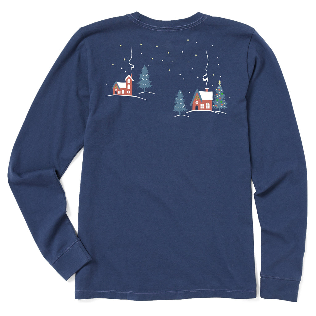 Women's Christmas Eve Village Long Sleeve Crusher Tee product image 2