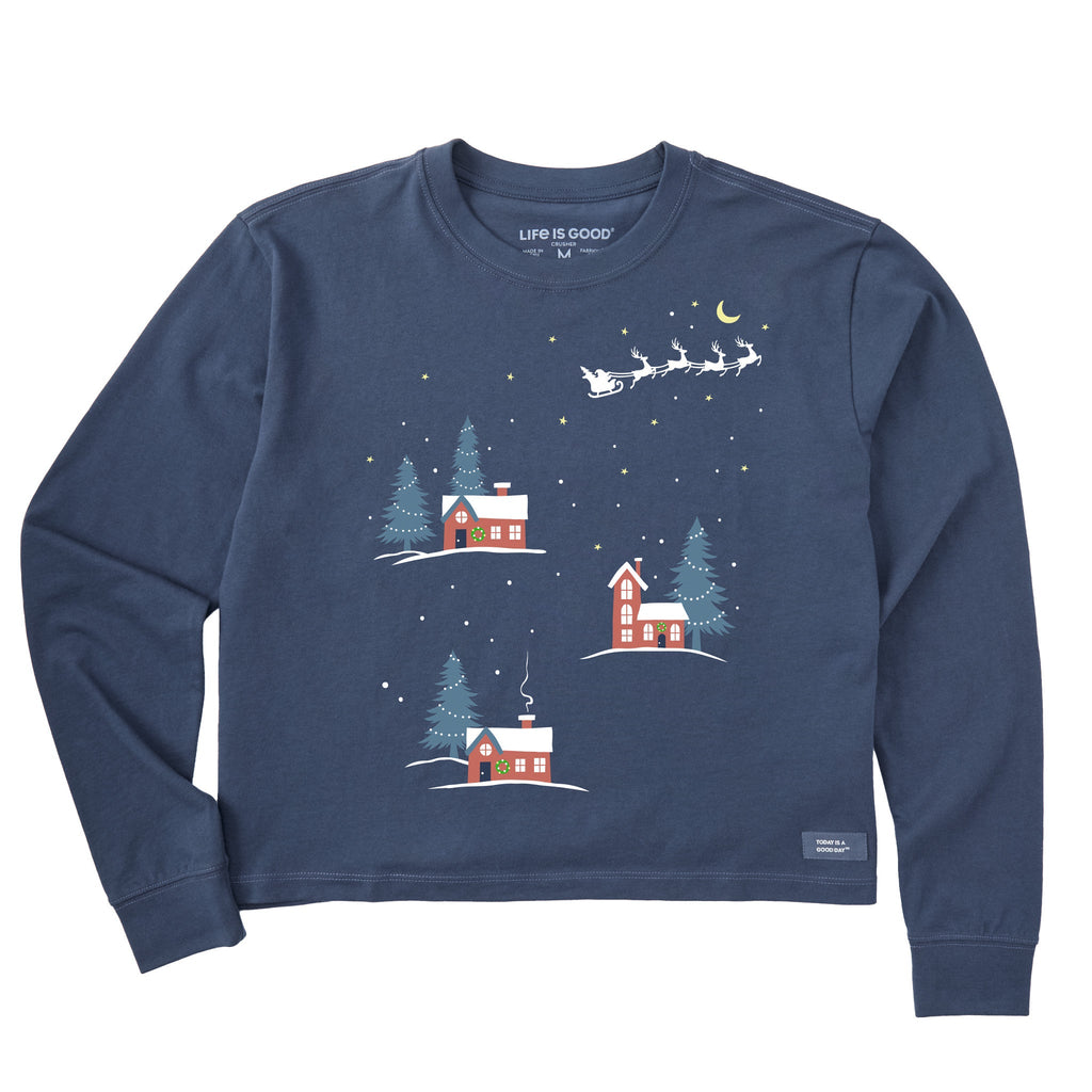 Women's Christmas Eve Village Long Sleeve Crusher Boxy Tee product image 1