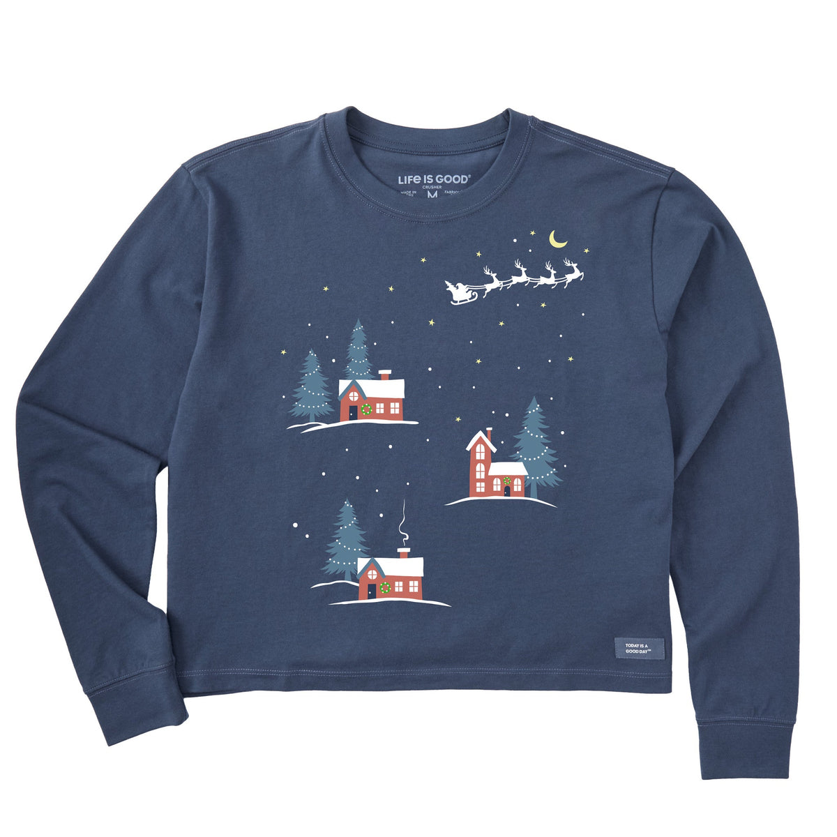 Women's Christmas Eve Village Long Sleeve Crusher Boxy Tee product image 1
