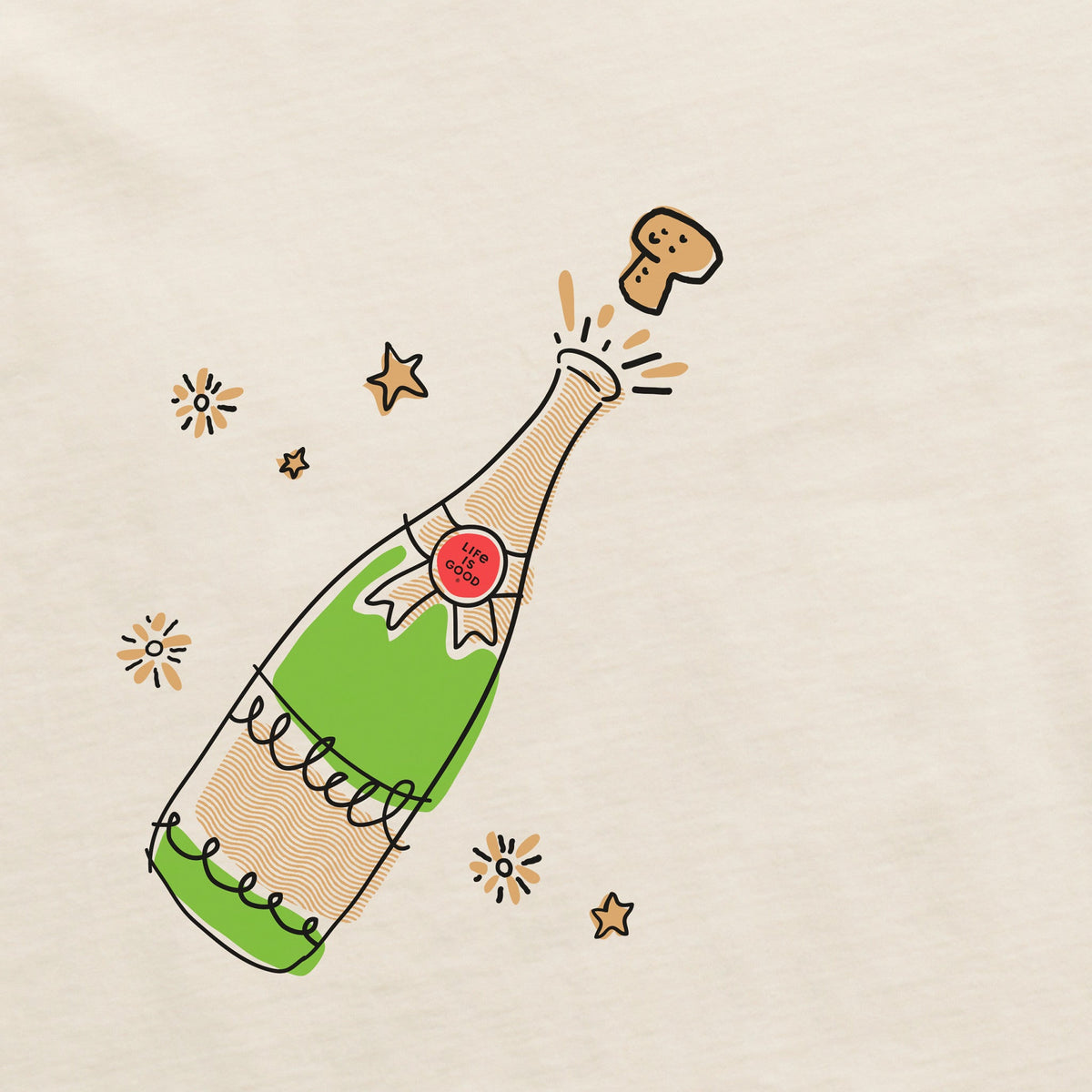 Women's Cheers Champagne Pop Long Sleeve Crusher Boxy Tee product image 3