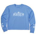 Women's Retro Floral Long Sleeve Crusher Boxy Tee product image 1
