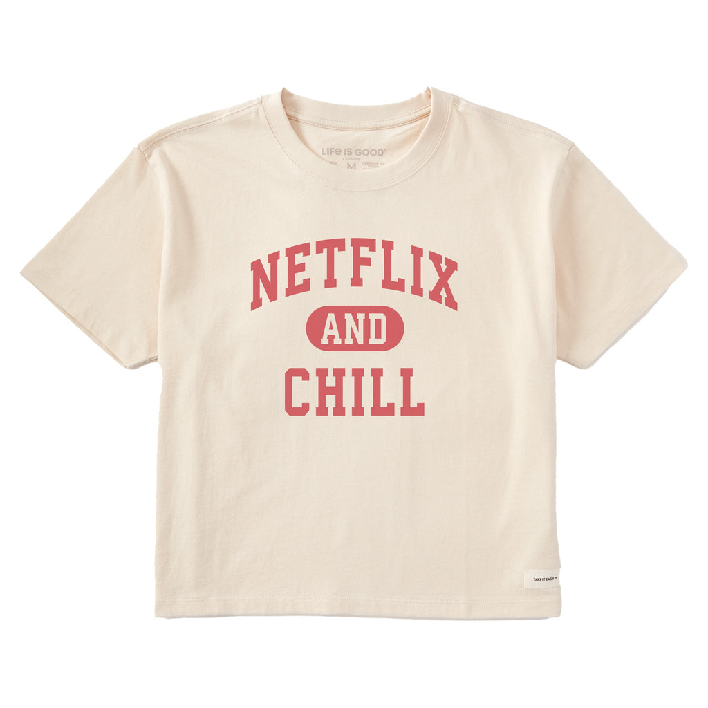 Women's Netflix and Chill Arch Short Sleeve Crusher Boxy Tee product image 1