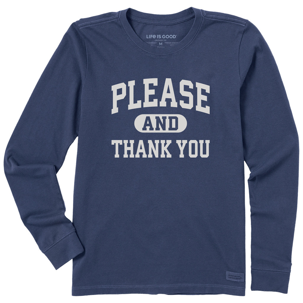 Women's Please and Thank You Arch Long Sleeve Crusher Tee product image 1
