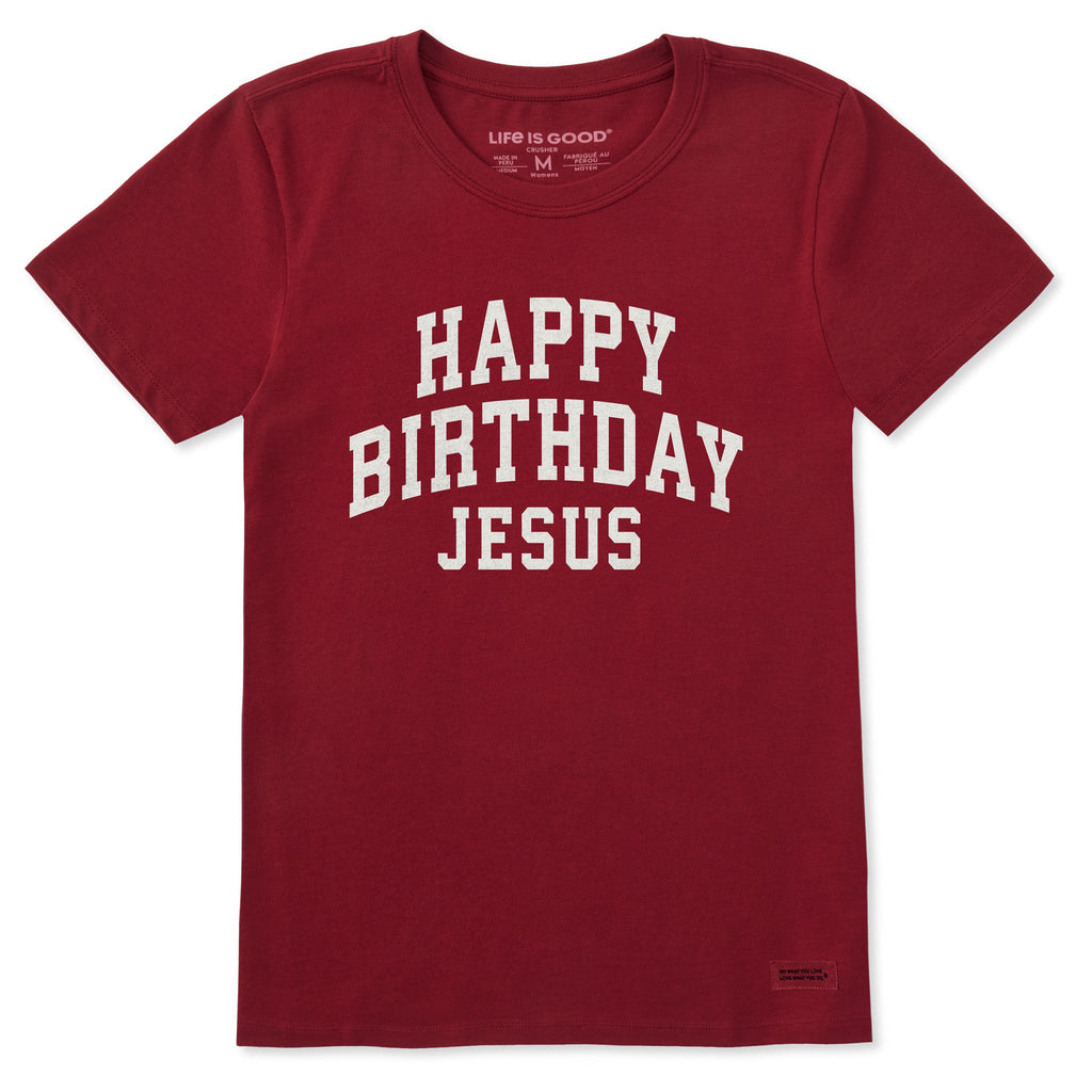 Women's Happy Birthday Jesus Arch Short Sleeve Crusher Tee product image 1