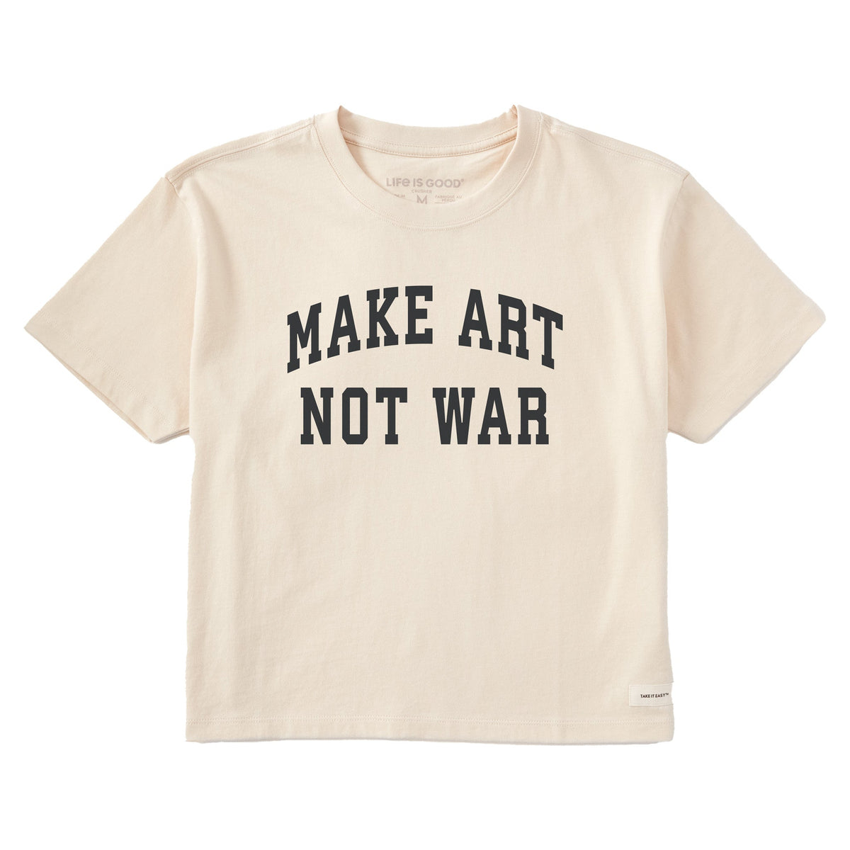 Women's Make Art Not War Arch Short Sleeve Crusher Boxy Tee product image 1