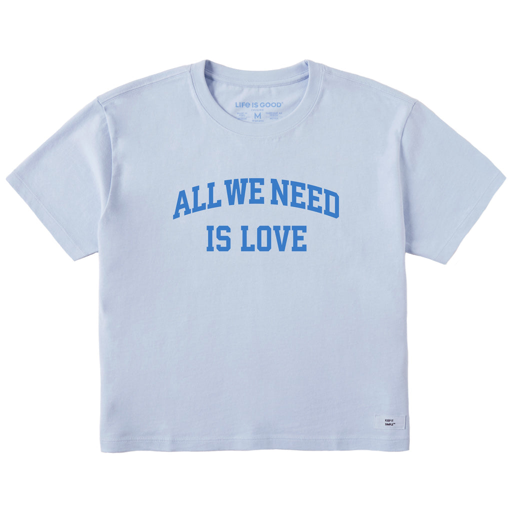 Women's All We Need is Love Arch Short Sleeve Crusher Boxy product image 1