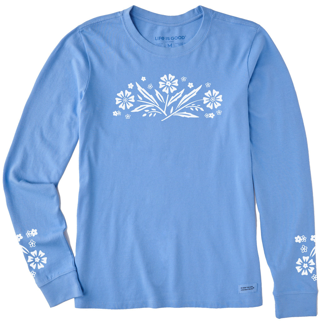 Women's Retro Floral Long Sleeve Crusher Tee product image 5