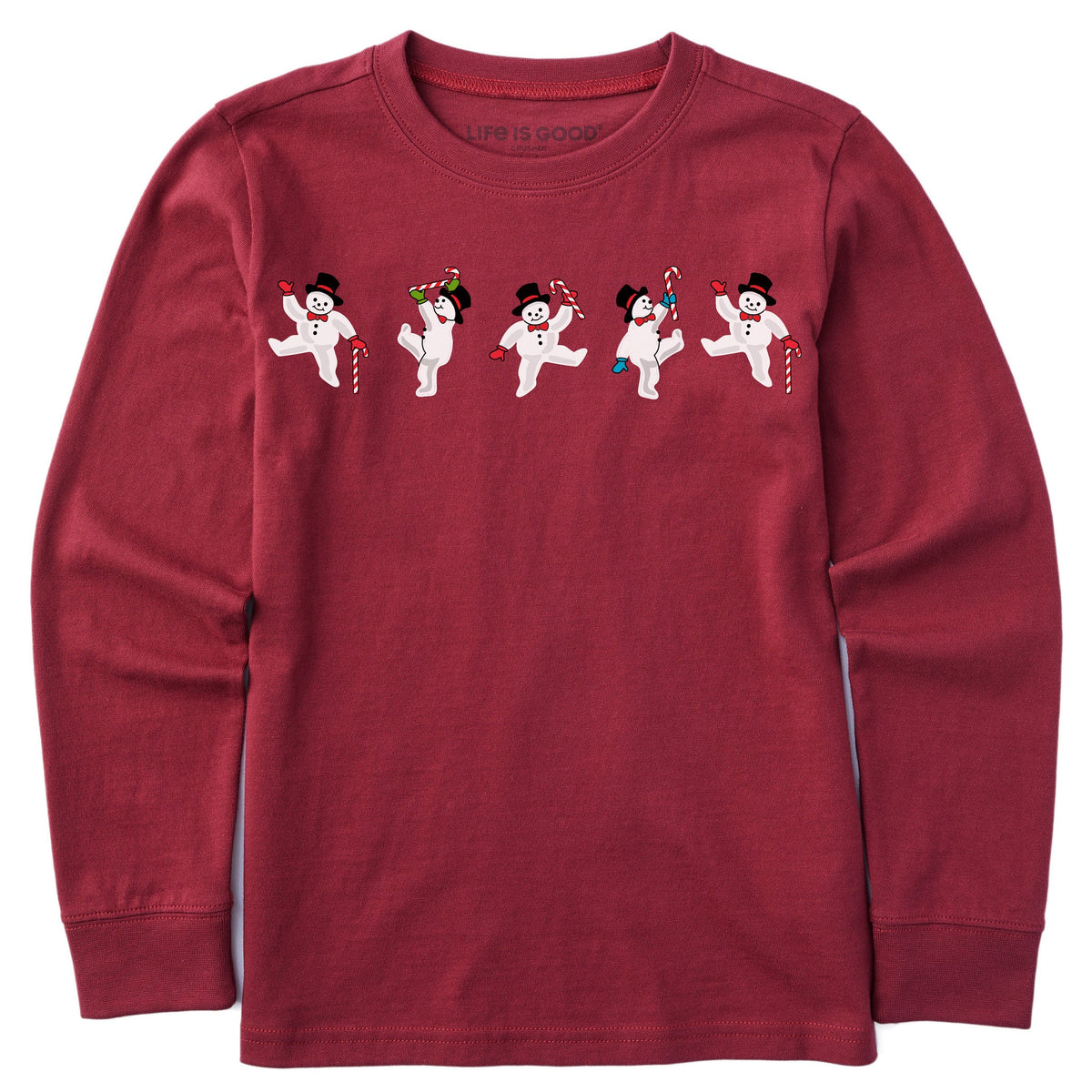 Kids Snowman Boogie Long Sleeve Crusher Tee