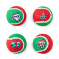 Christmas Cheer 4-Pack Squeaker Tennis Ball Set